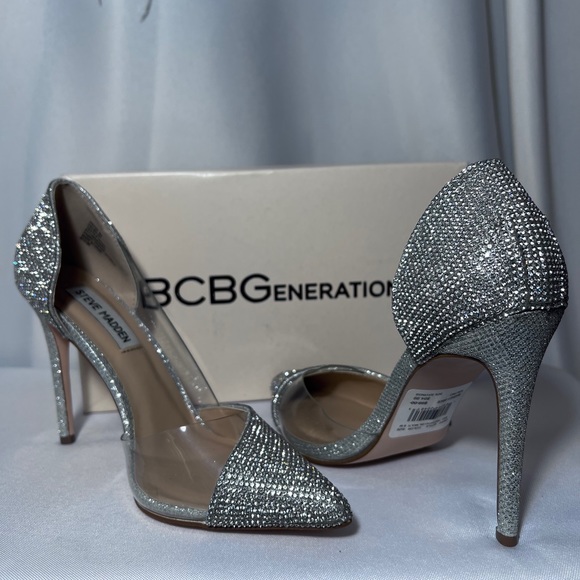 BCBGeneration Silver Heels 6M - Picture 1 of 3